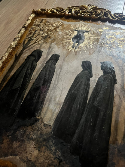 Obra "La Santa Compaña" – Arte Oscuro, Folclore y Técnica Mixta | Esther Limones